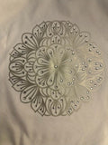 Silver Mandala Rhinestone Throw Pillow Cover - 15"x15" - One-of-a-Kind Home Decor
