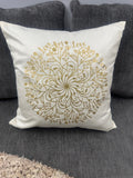 Golden "Love" Mandala - Handcrafted Rhinestone 16"x16" Throw Pillow Cover Home Decor