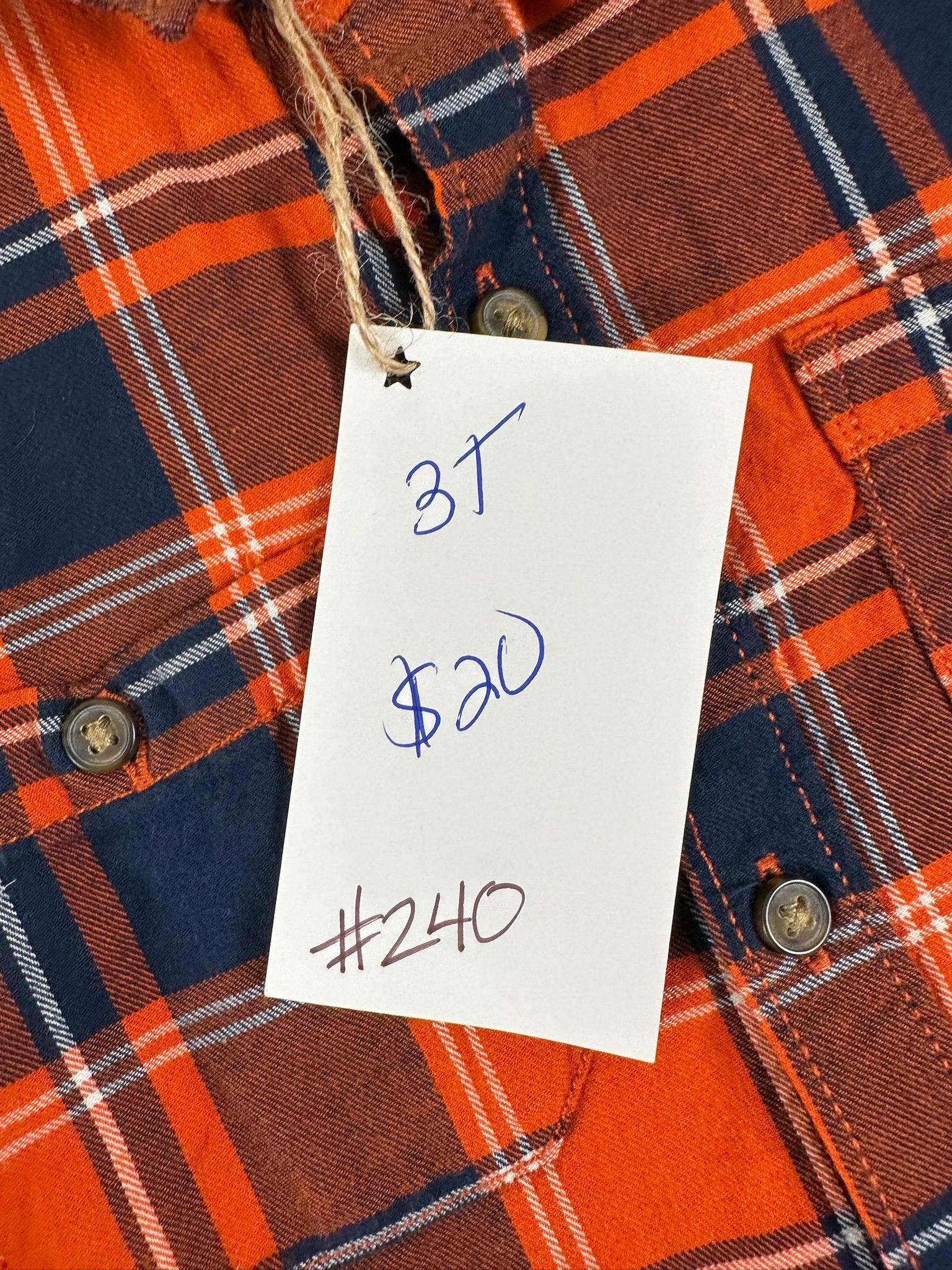 Upcycled Toddler Flannel Shirt – Size 3T | Dino Monster Truck Design