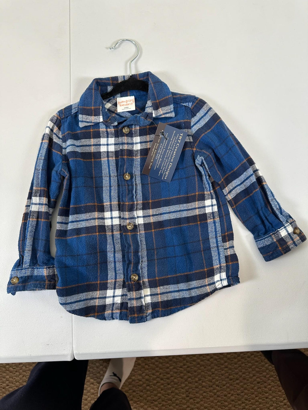 Upcycled Toddler Flannel Shirt – Size 24 Months | New York Mets Inspired | One of a Kind