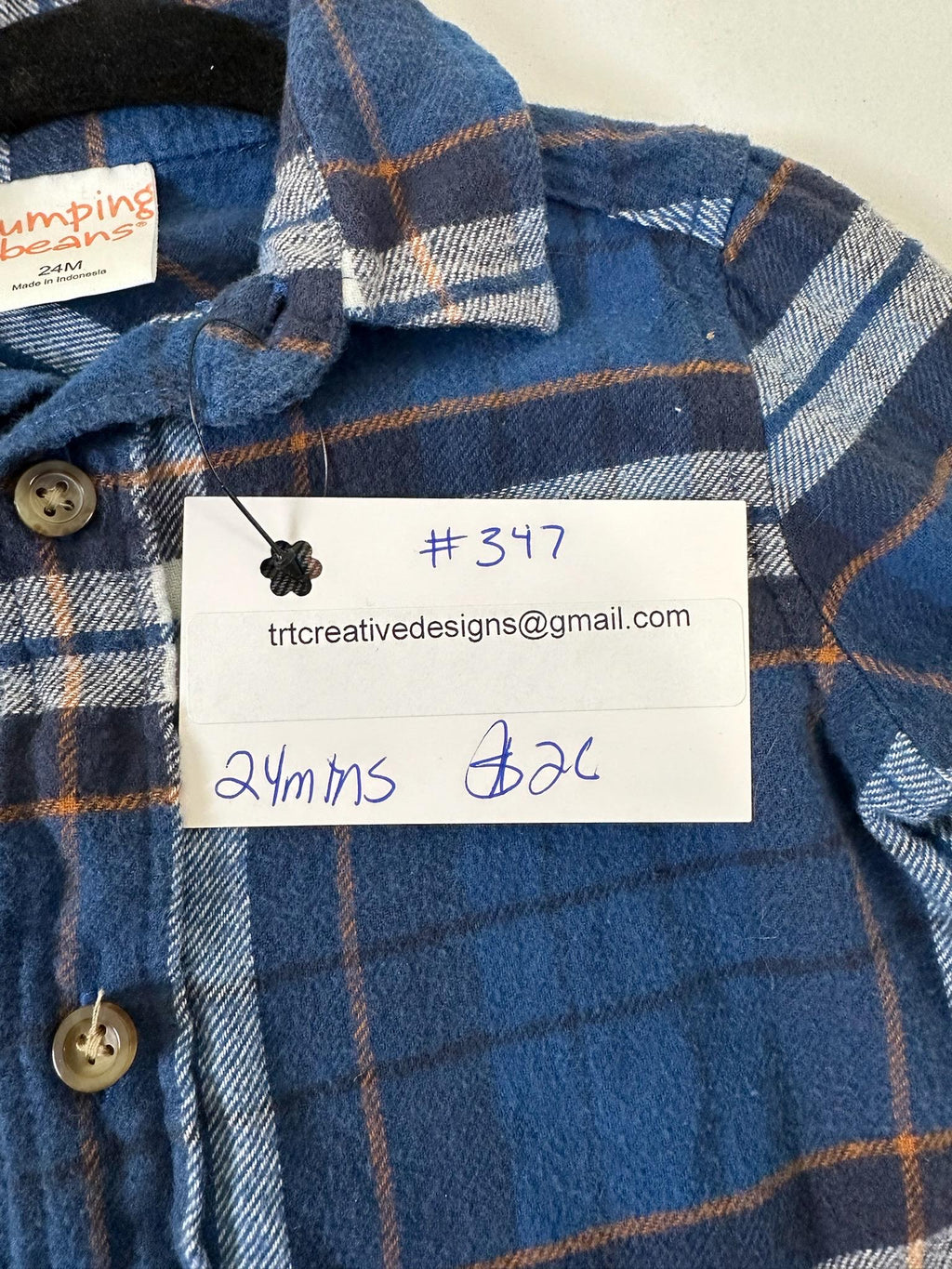Upcycled Toddler Flannel Shirt – Size 24 Months | New York Mets Inspired | One of a Kind