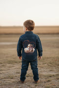 Kids Western Denim Jacket – Highland Cow, Cowgirl Outfit (2T Size)