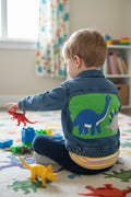 Upcycled Toddler Denim Jacket 24M – Dinosaur Appliqué | One of a Kind Kids Jean Jacket