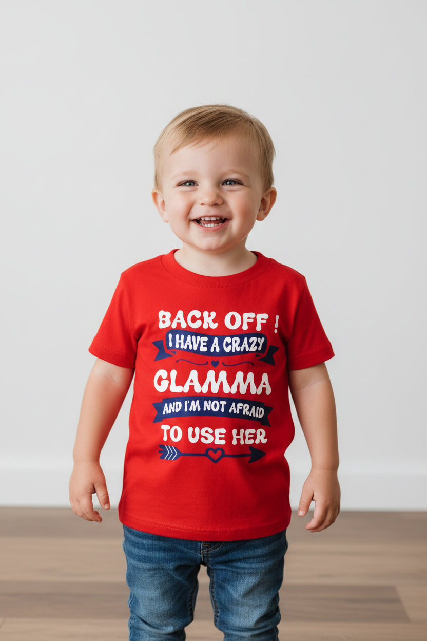 Funny Glamma Toddler Shirt | Red Graphic Tee, 2T