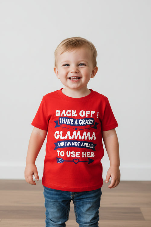 Funny Glamma Toddler Shirt | Red Graphic Tee, 2T