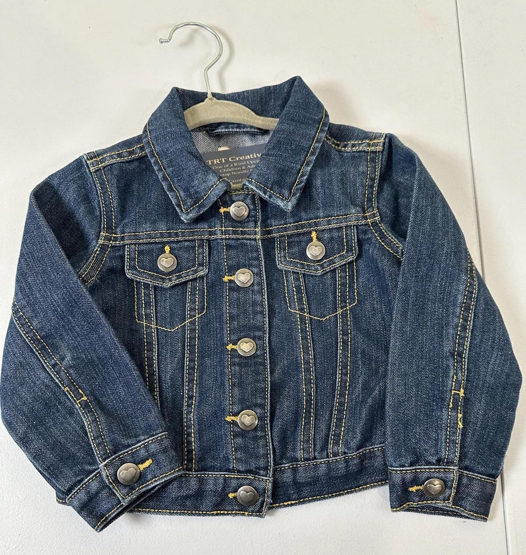 Upcycled Toddler Denim Jacket 2T | NYC Princess Crown