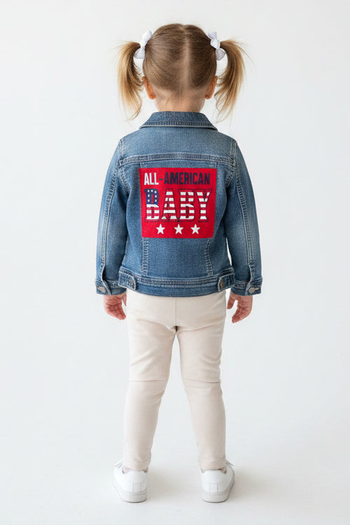 Upcycled Toddler Denim Jacket – Size 4T | All-American Baby | One of a Kind