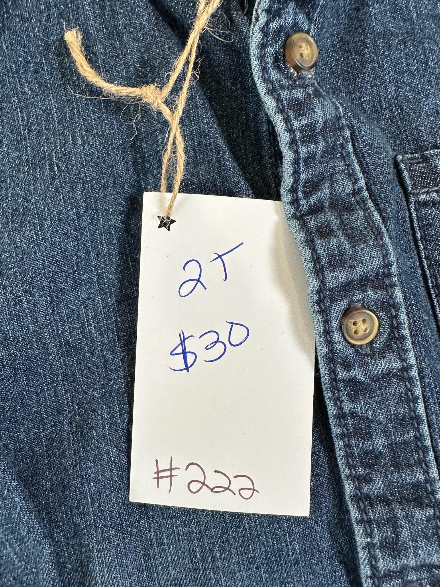 Kids Western Denim Jacket – Highland Cow, Cowgirl Outfit (2T Size)