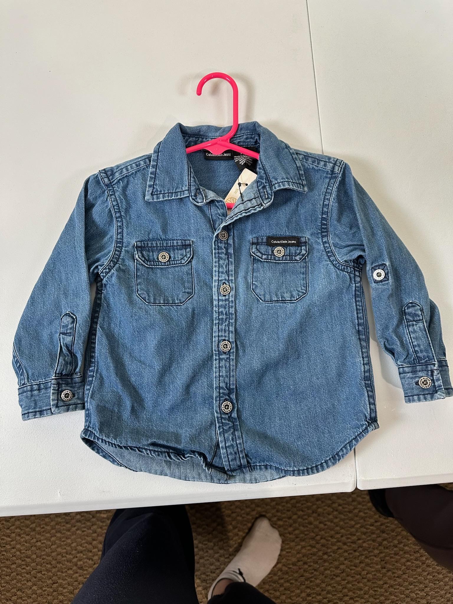 Upcycled Toddler Denim Jacket 24M – Dinosaur Appliqué | One of a Kind Kids Jean Jacket