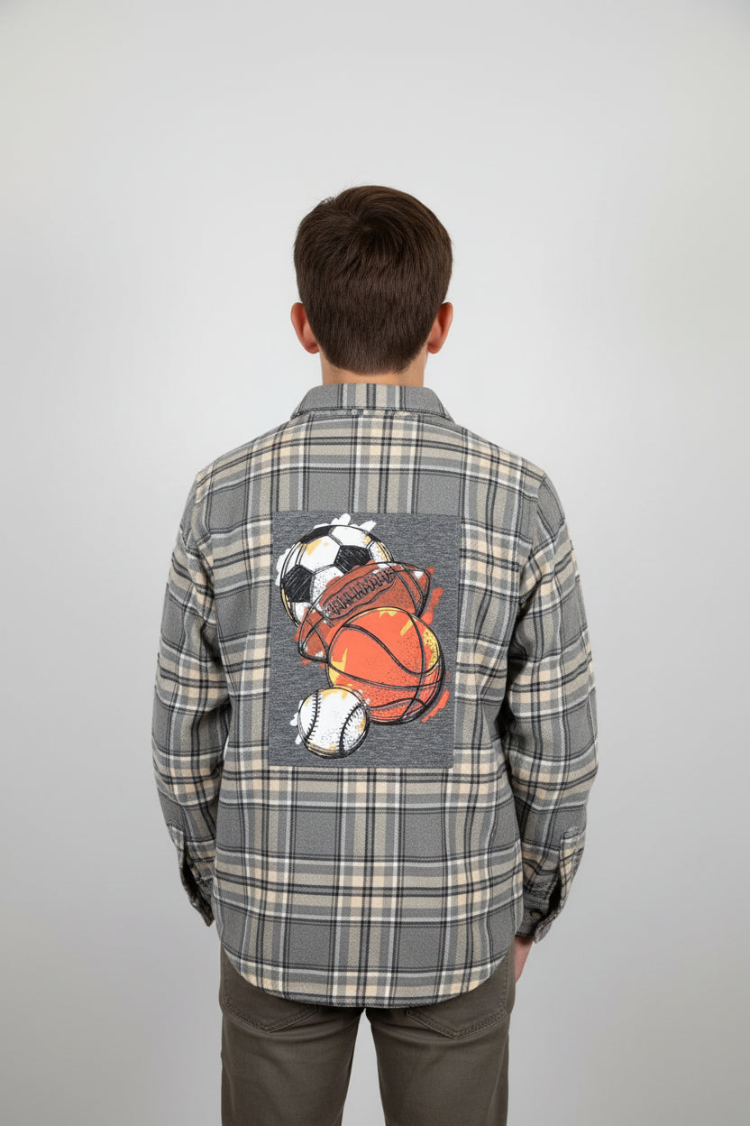 Youth Sports Flannel Shirt 14/16 | Old Navy Button-Down | Soccer Football Baseball Basketball Shirt