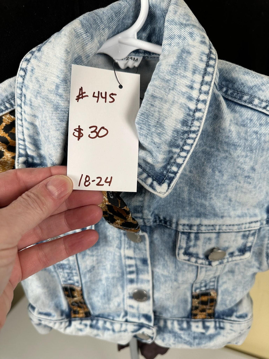 Denim jacket with Lepord print 18-24 months
