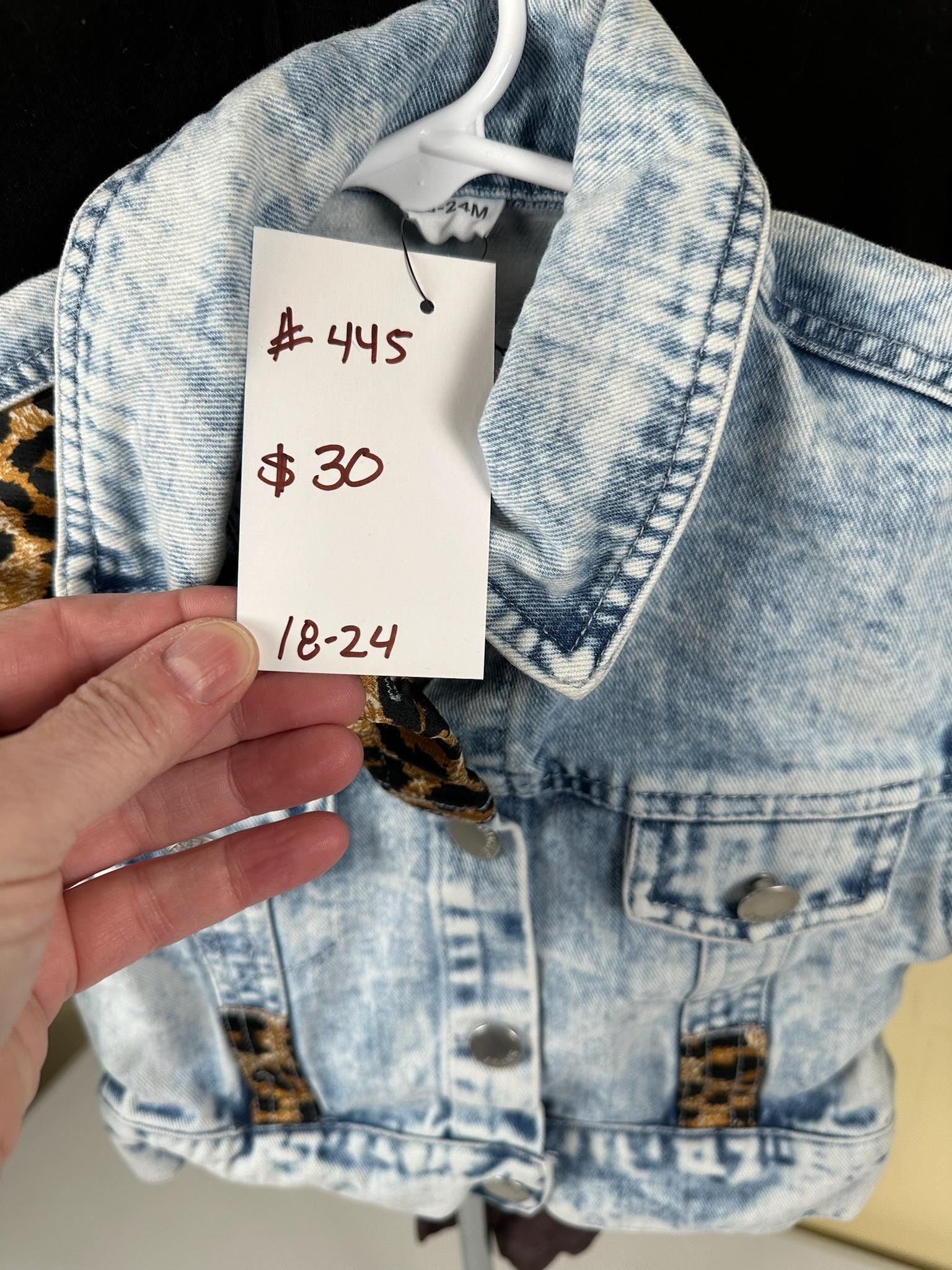 Denim jacket with Lepord print 18-24 months