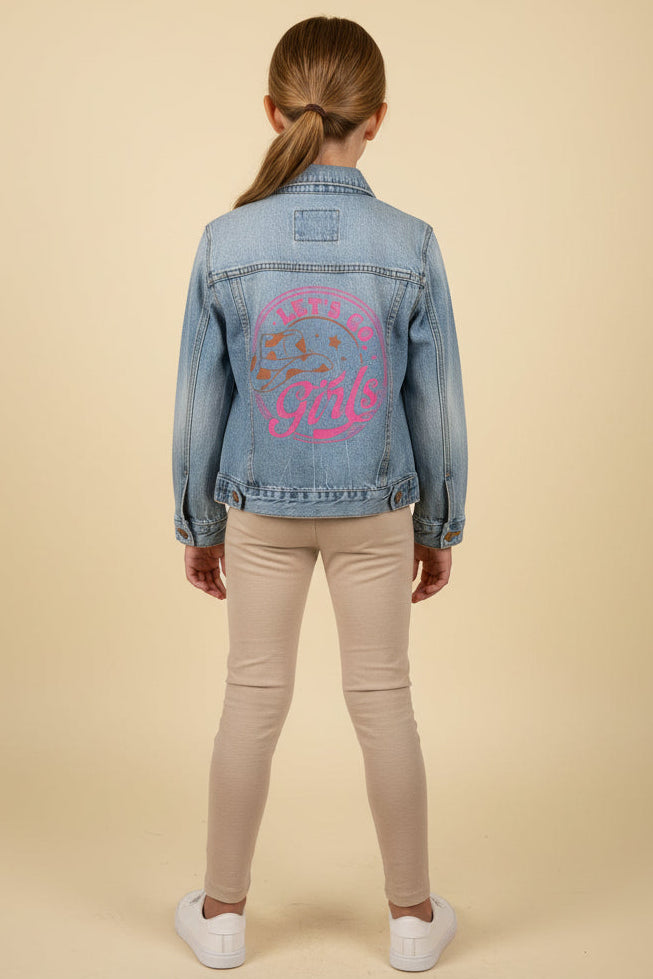 Let’s go girls Jean Jacket. Size small.