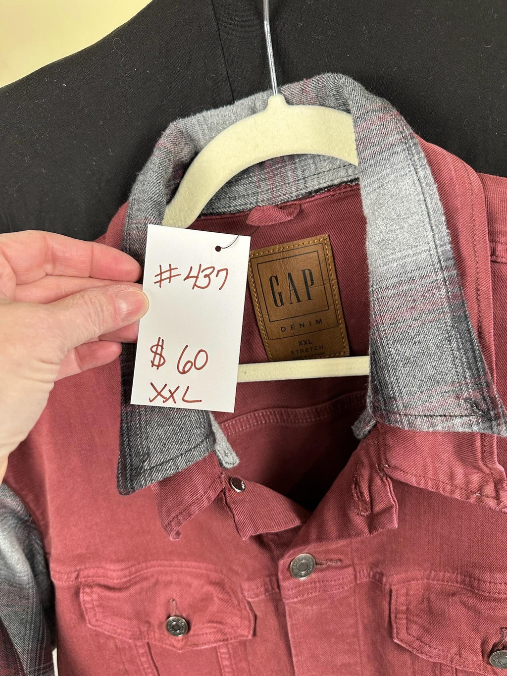 Deconstruct denim jacket with flannel xxl