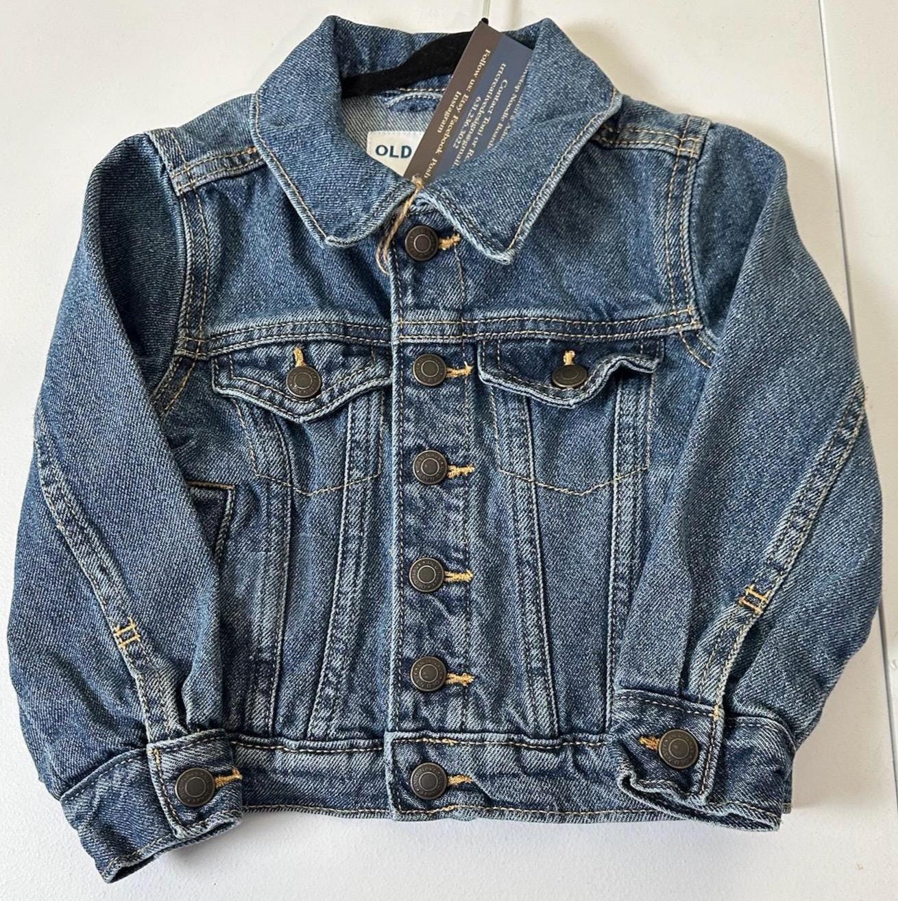 Toddler Denim Jacket – Green Heart, Boutique Style (Size 3T)