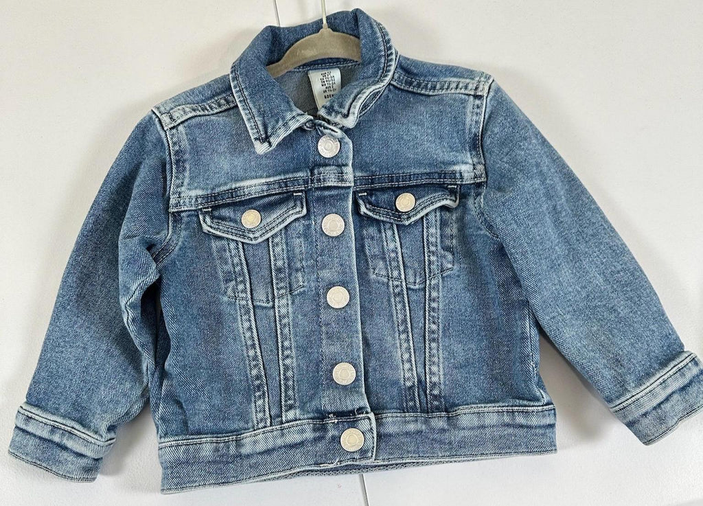 Upcycled Giraffe Denim Jacket for Toddler Girls | Size 2T Kids Jean Jacket | Handmade Animal Jacket | One of a Kind Boutique Style