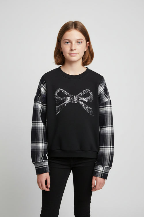 Mash up flannel sweat with sequence