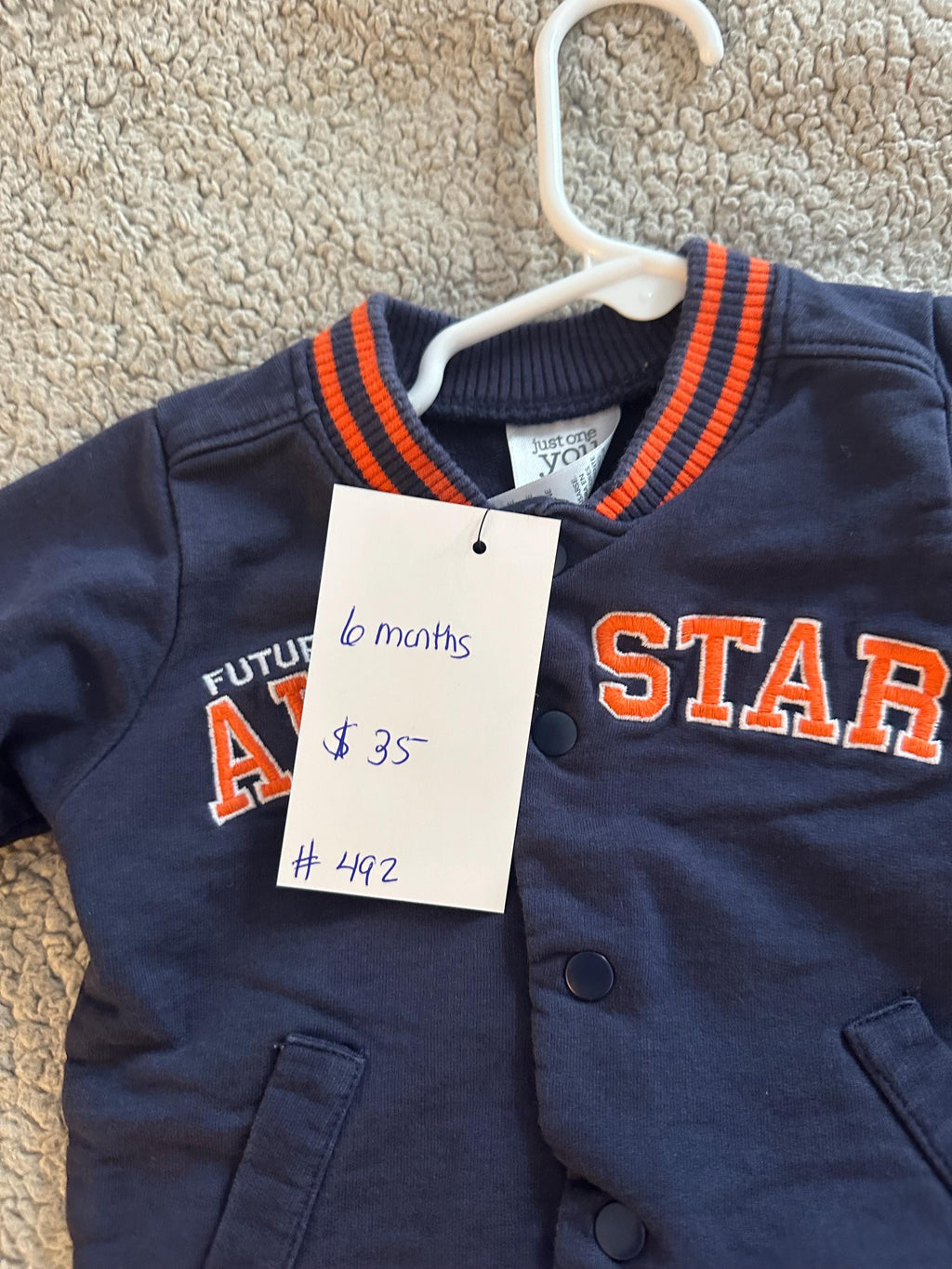 Denim jacket, future All-Star with Mets on the back
