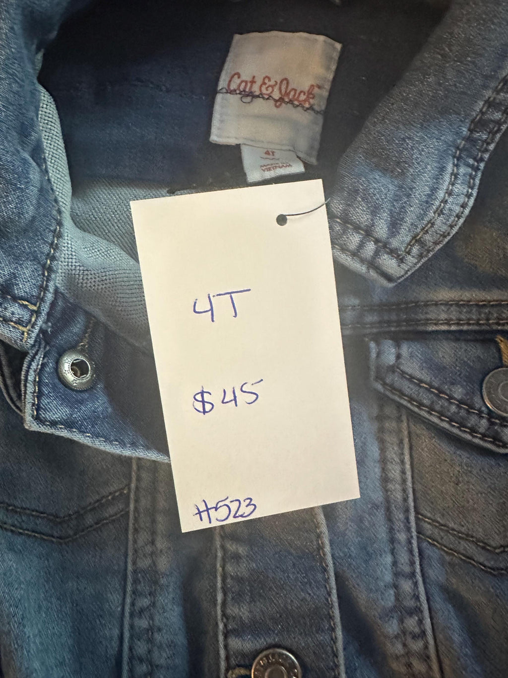 Boys Upcycled Denim Jacket | ATV Patch, Carhartt Inspired, Size 4T