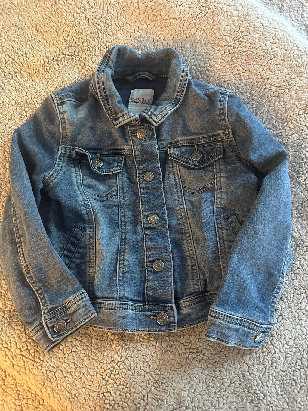 Boys Upcycled Denim Jacket | ATV Patch, Carhartt Inspired, Size 4T