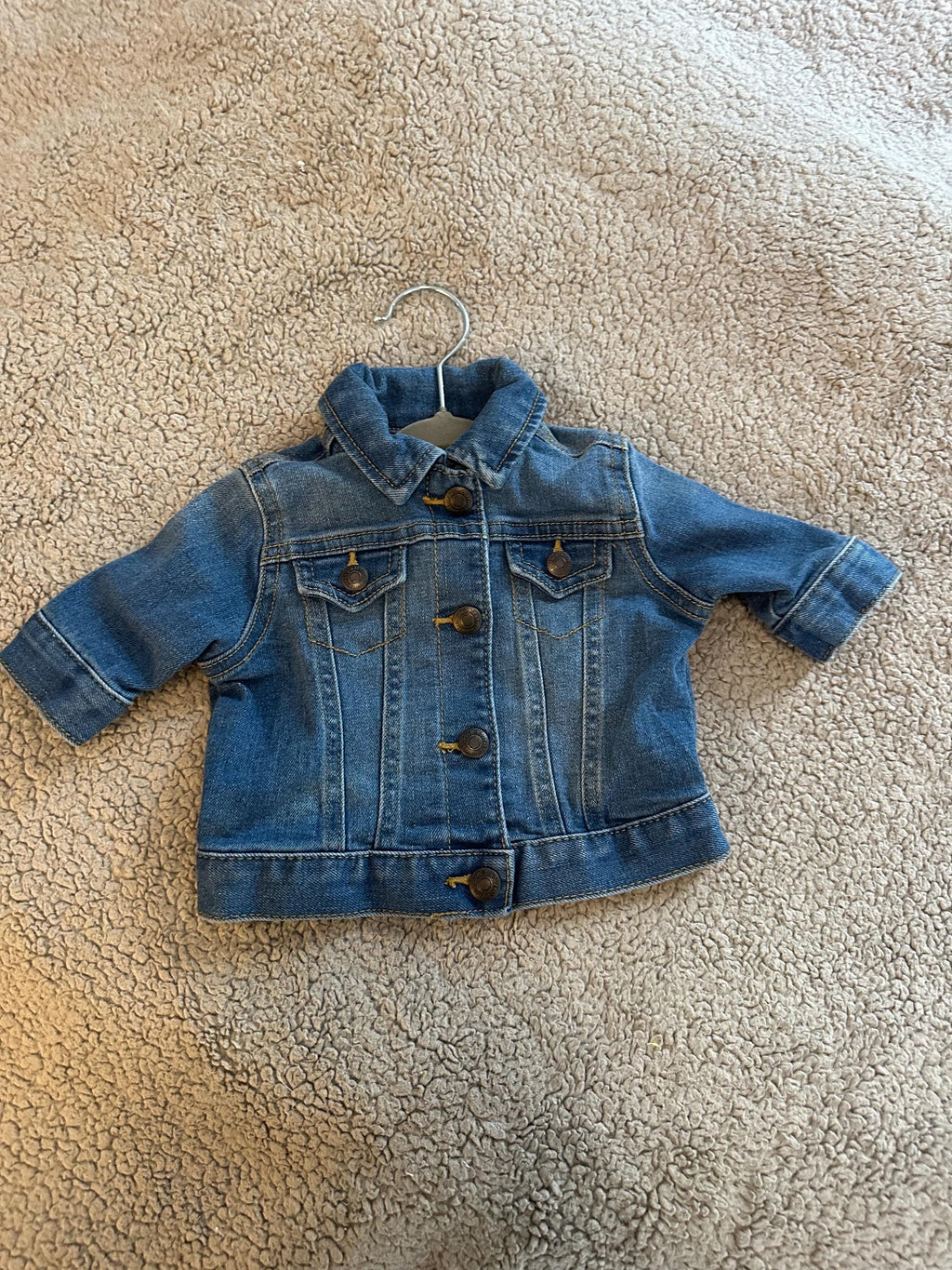 Denim jacket with awesome little dude shark on the back