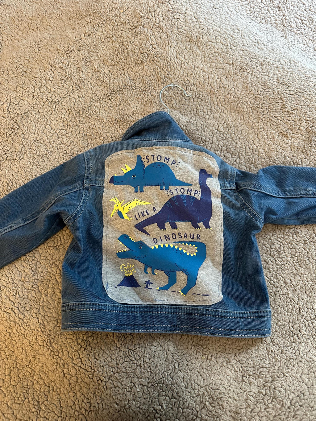 Denim jacket with stomp stomp