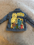 Denim jacket with Sesame Street on the back