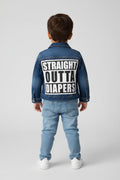 Straight Outta Diapers Jacket | 4T Toddler Denim Jacket Funny Baby Gift