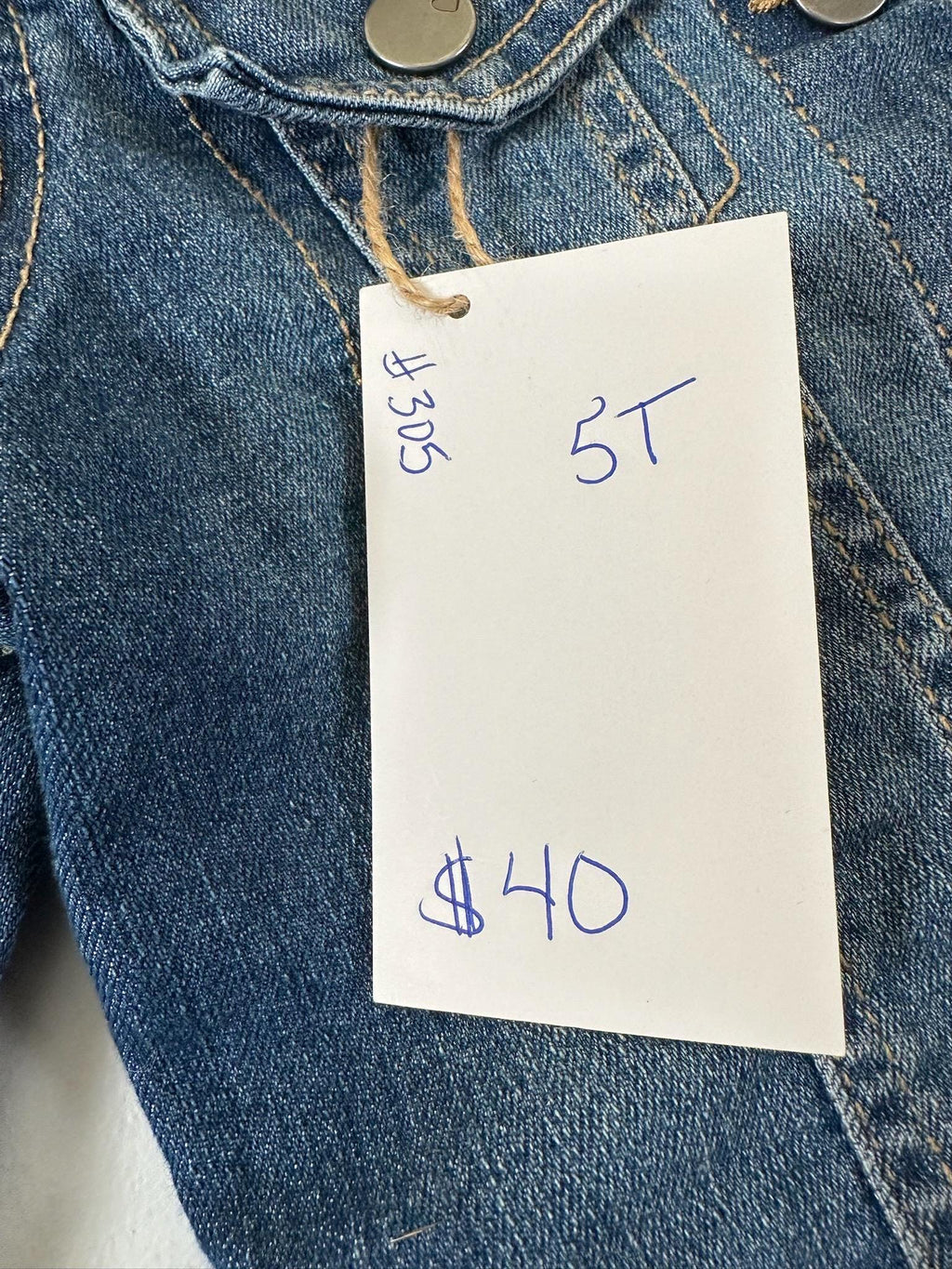 Upcycled Toddler Denim Jacket 5T – Handmade Floral Inset