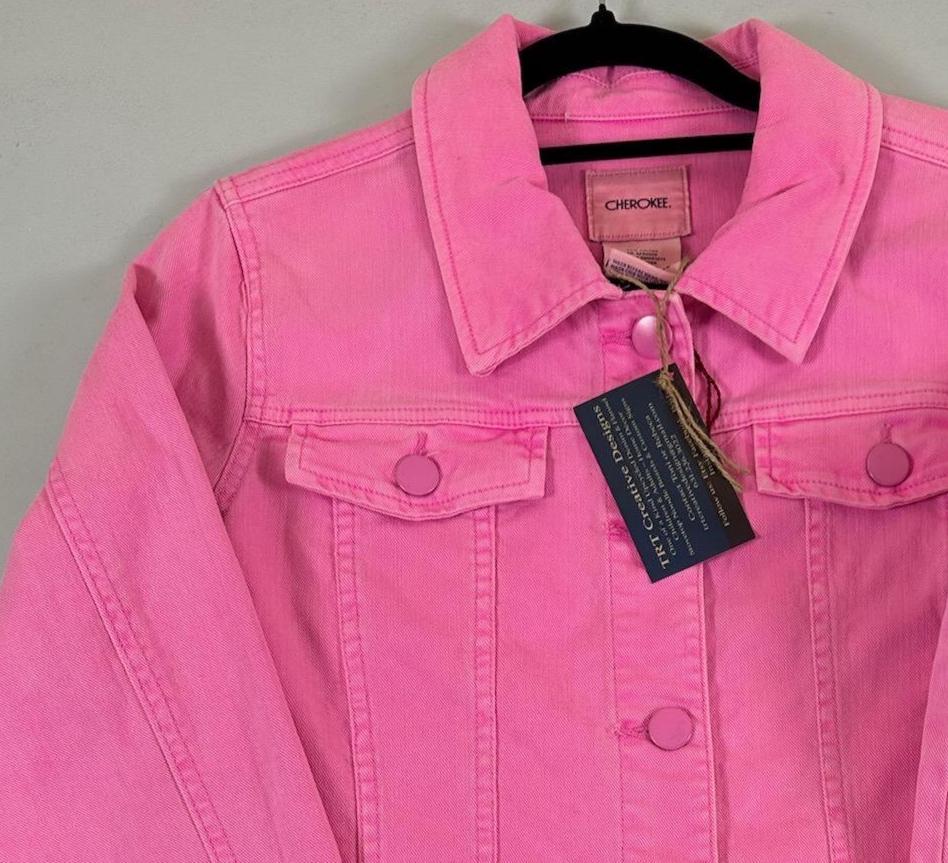 Girls Pink Denim Jacket (Youth 14/16) | Floral Truck, Cottagecore Style