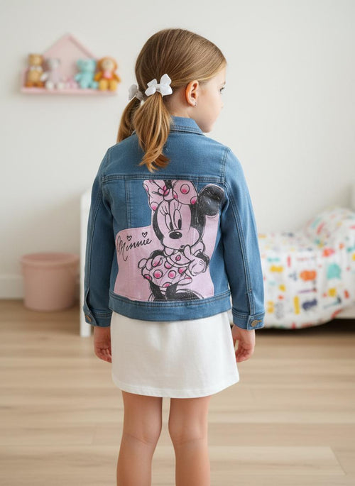 Custom Minnie Denim Jacket Kids Size 5/6 Upcycled Disney Jacket