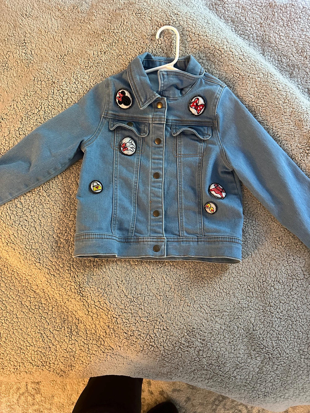 Custom Minnie Denim Jacket Kids Size 5/6 Upcycled Disney Jacket