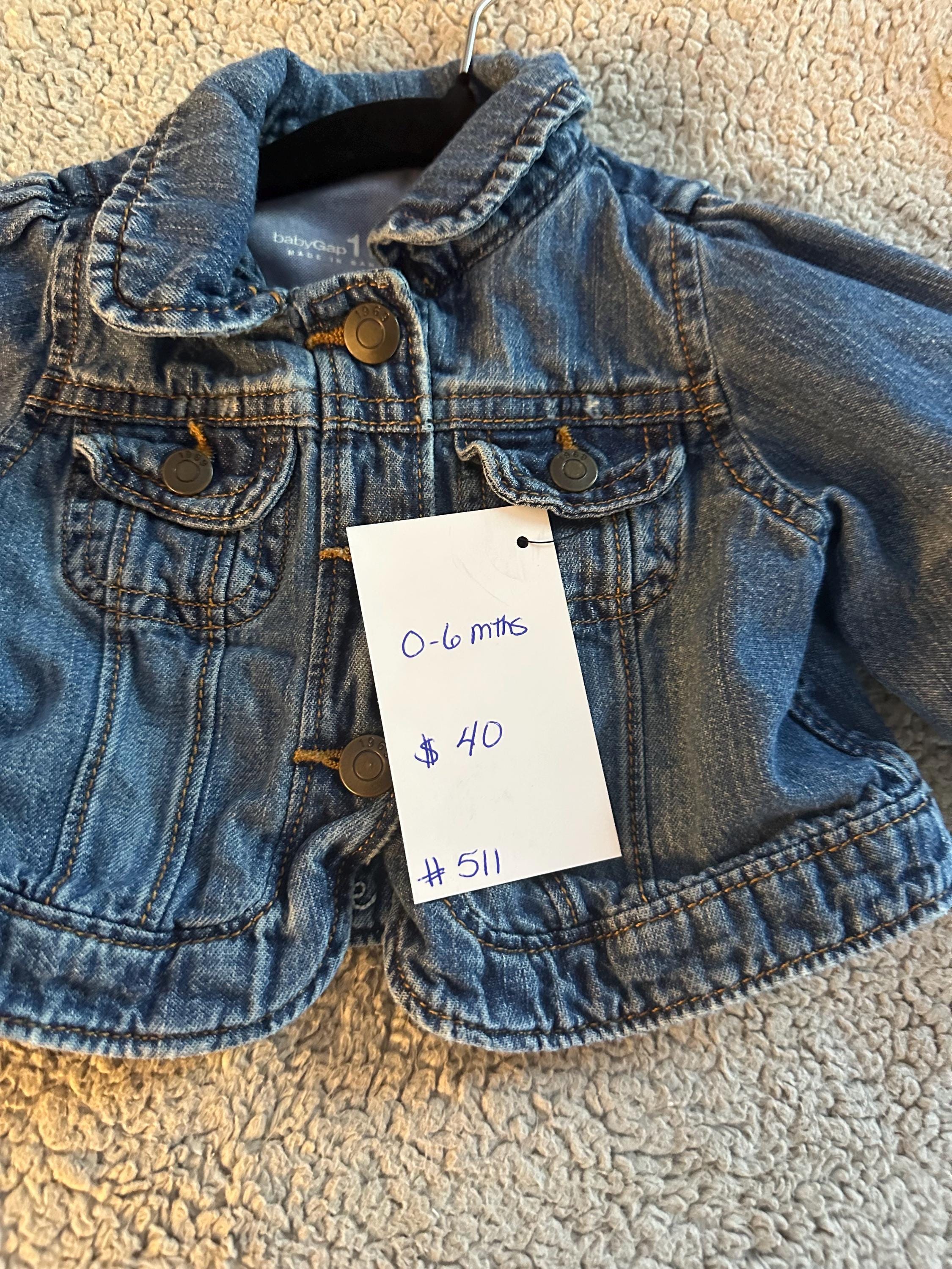 Baby Denim Jacket Sailboat 0-6M Nautical Infant Jean Jacket Gift