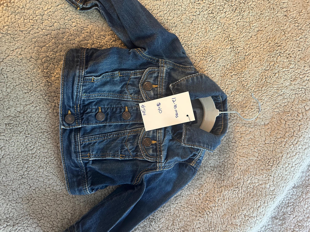 Winnie the Pooh Baby Denim Jacket | Upcycled Jean Coat (12-18 Months)