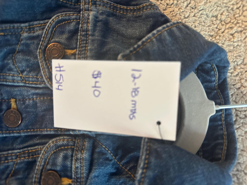 Winnie the Pooh Baby Denim Jacket | Upcycled Jean Coat (12-18 Months)