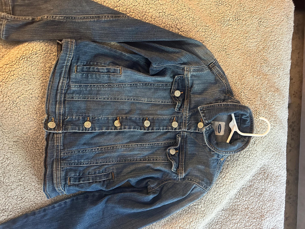 Basketball Denim Jacket | Boys Jean Jacket | Upcycled Kids Jacket | Basketball Hoop Jacket | Youth Size 8 | Handmade Kids Clothing