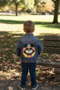 Mouse Inspired Denim Jacket | Youth Jean Jacket | Retro Cartoon Style Jacket | Upcycled Kids Jacket | Youth Small | One of a Kind