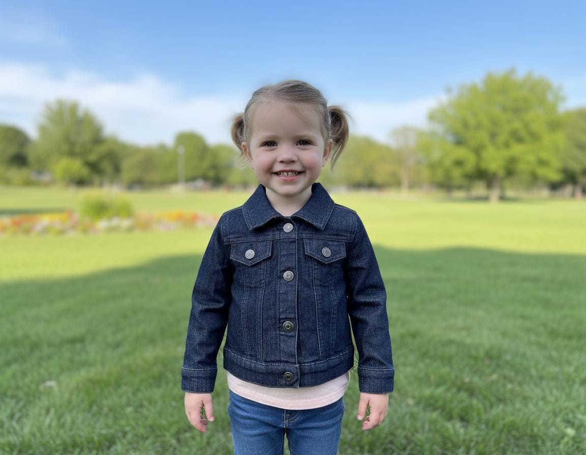 Handmade Easter Bunny Denim Jacket – Toddler Girl 2T, Spring Outfit