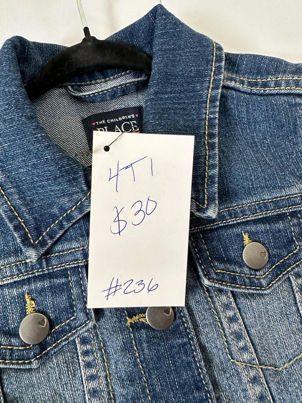 Upcycled Toddler Denim Jacket 4T – Sequin French Bulldog | One of a Kind Kids Jean Jacket