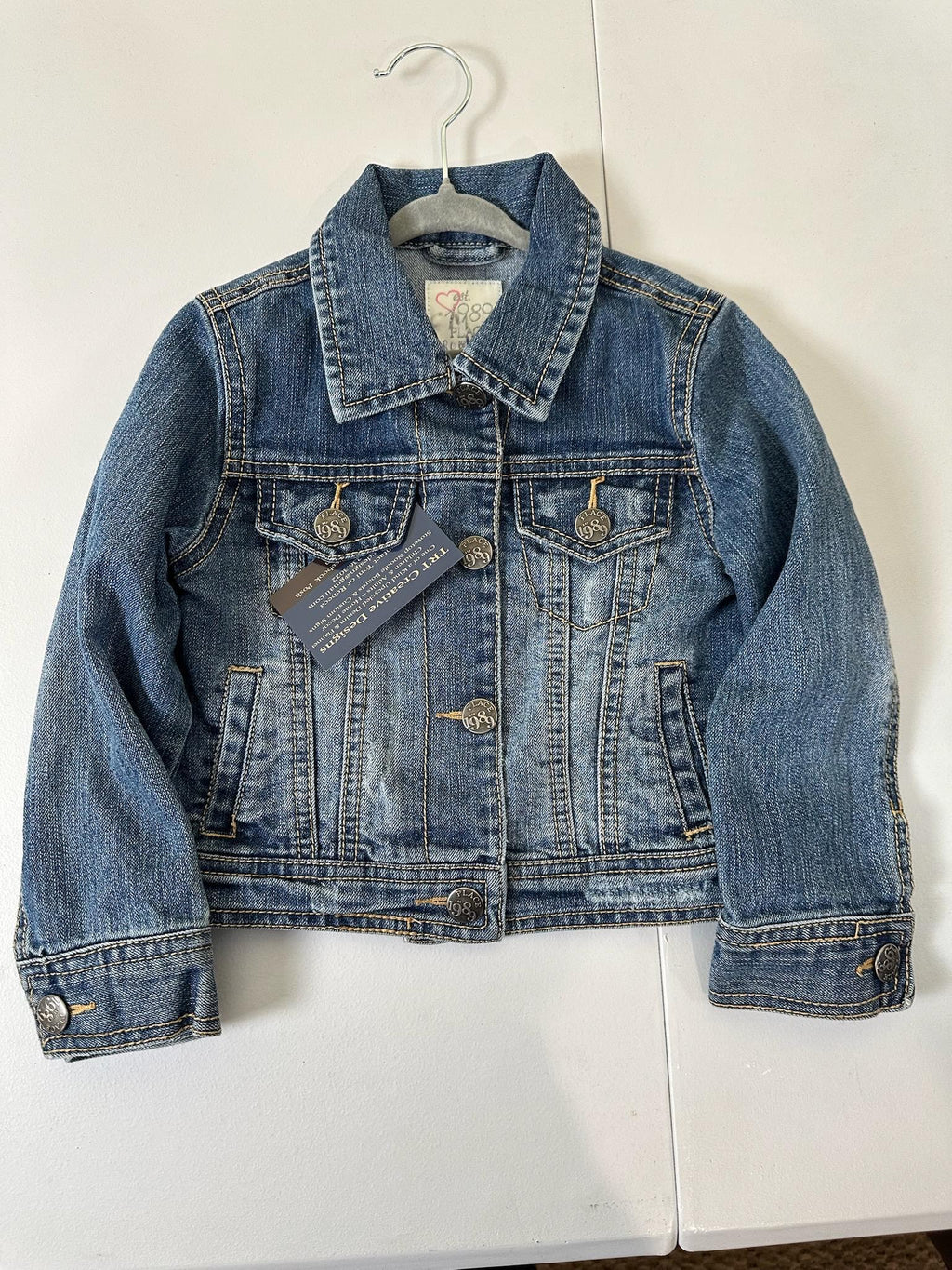 Upcycled Toddler Denim Jacket 3T – Superhero Back Patch | One of a Kind Kids Jean Jacket