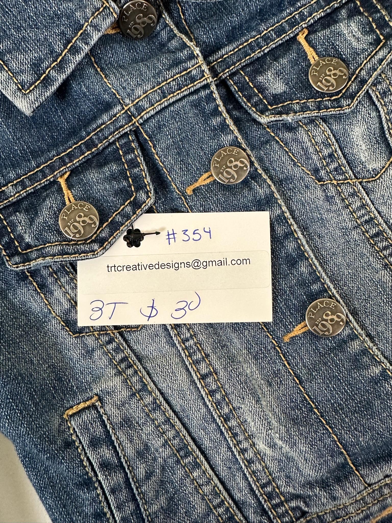 Upcycled Toddler Denim Jacket 3T – Superhero Back Patch | One of a Kind Kids Jean Jacket
