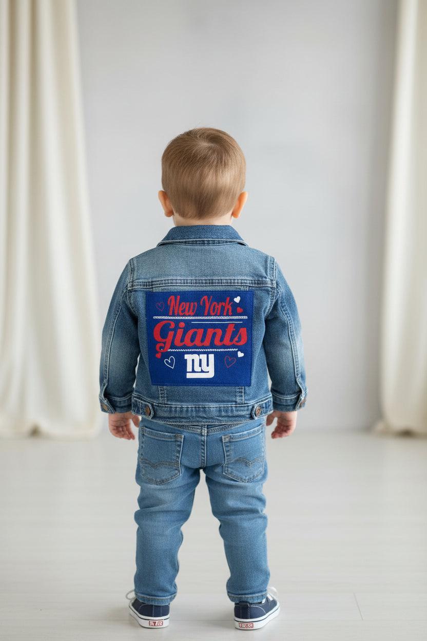 NY Giants Denim Jacket – Kids Football Outfit, 18-Month Jean Jacket