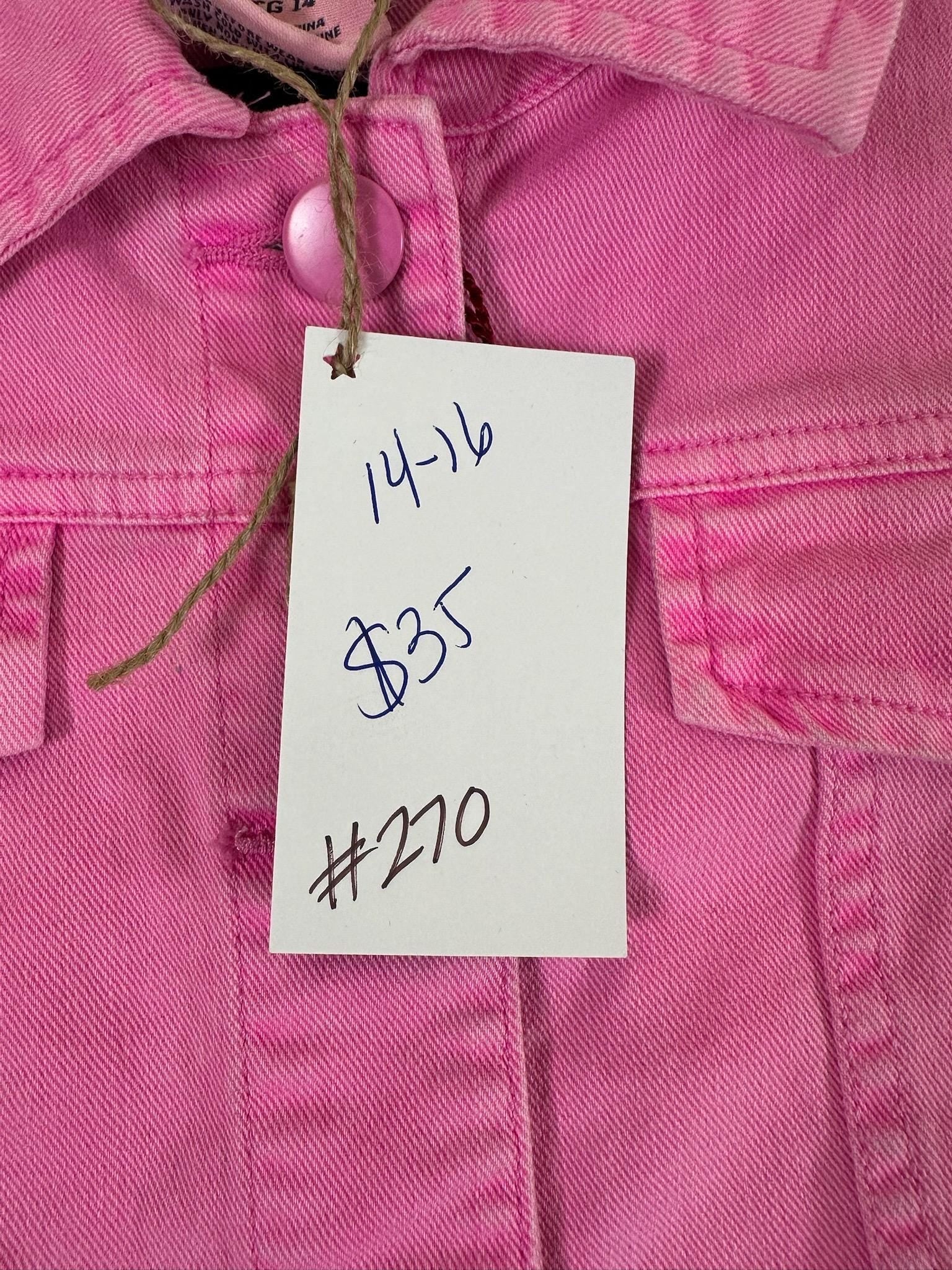 Girls Pink Denim Jacket (Youth 14/16) | Floral Truck, Cottagecore Style