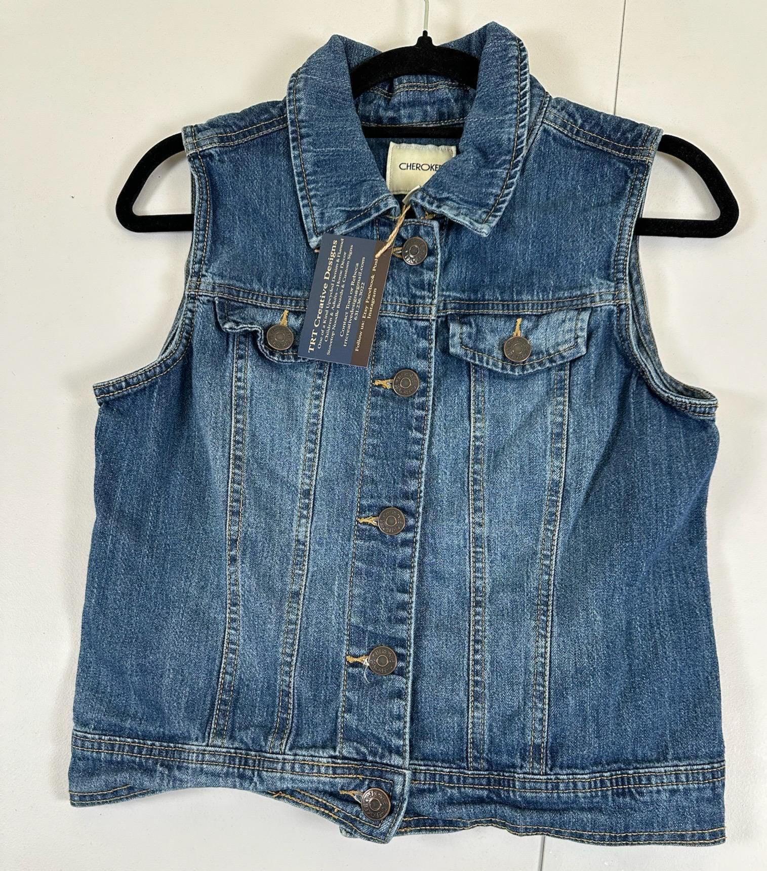 Upcycled Denim Vest | Patriotic American Girl, Youth Size 10/12