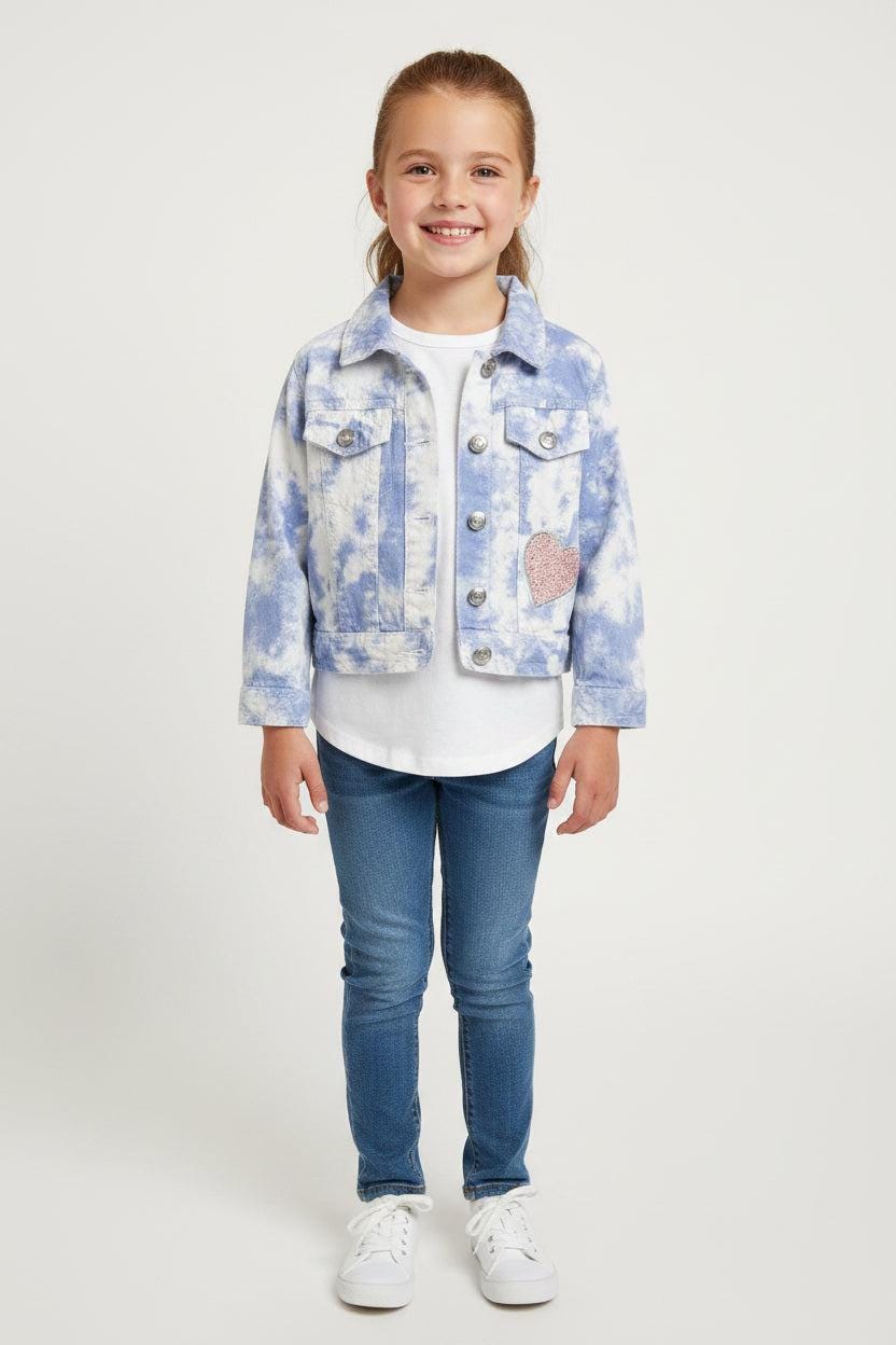 Denim tie dye jacket