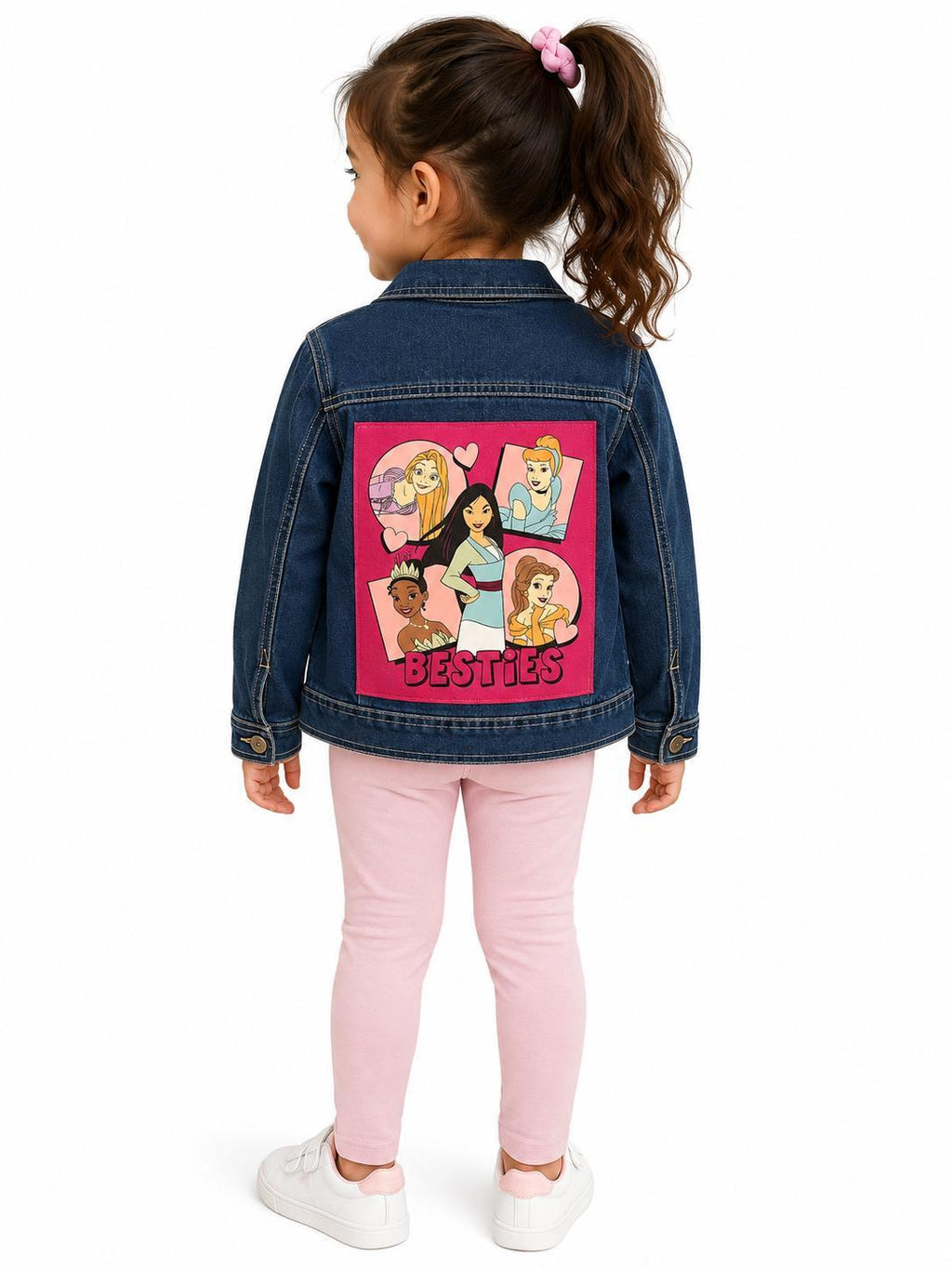 Princess Inspired Denim Jacket | Girls Jean Jacket | Upcycled Kids Jacket | Besties Jacket | Size 6 Girls Clothing | Handmade Fashion