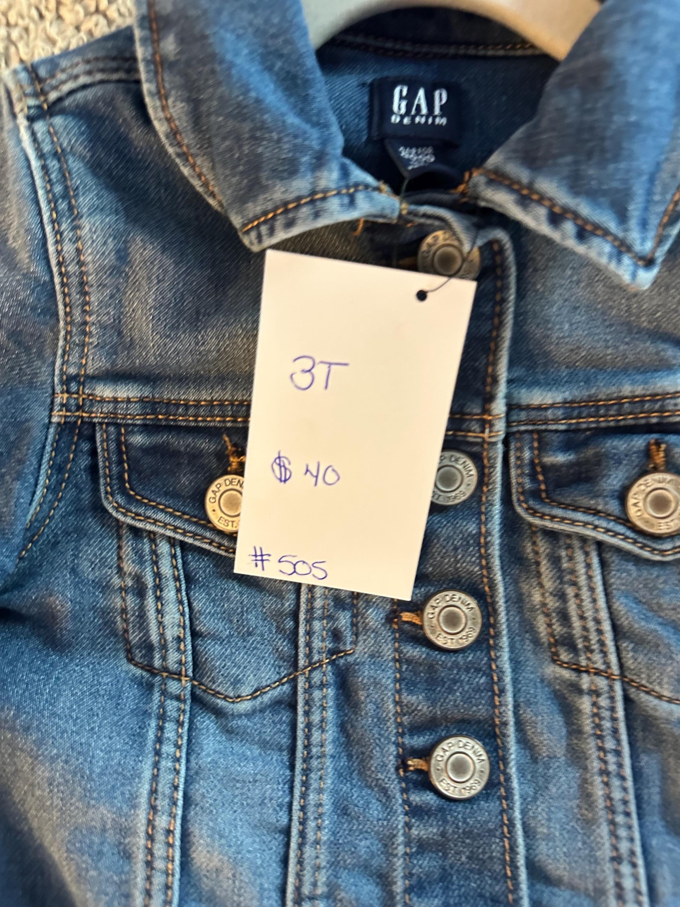 Upcycled Toddler Denim Jacket Butterfly Patch Girls Size 3T Handmade
