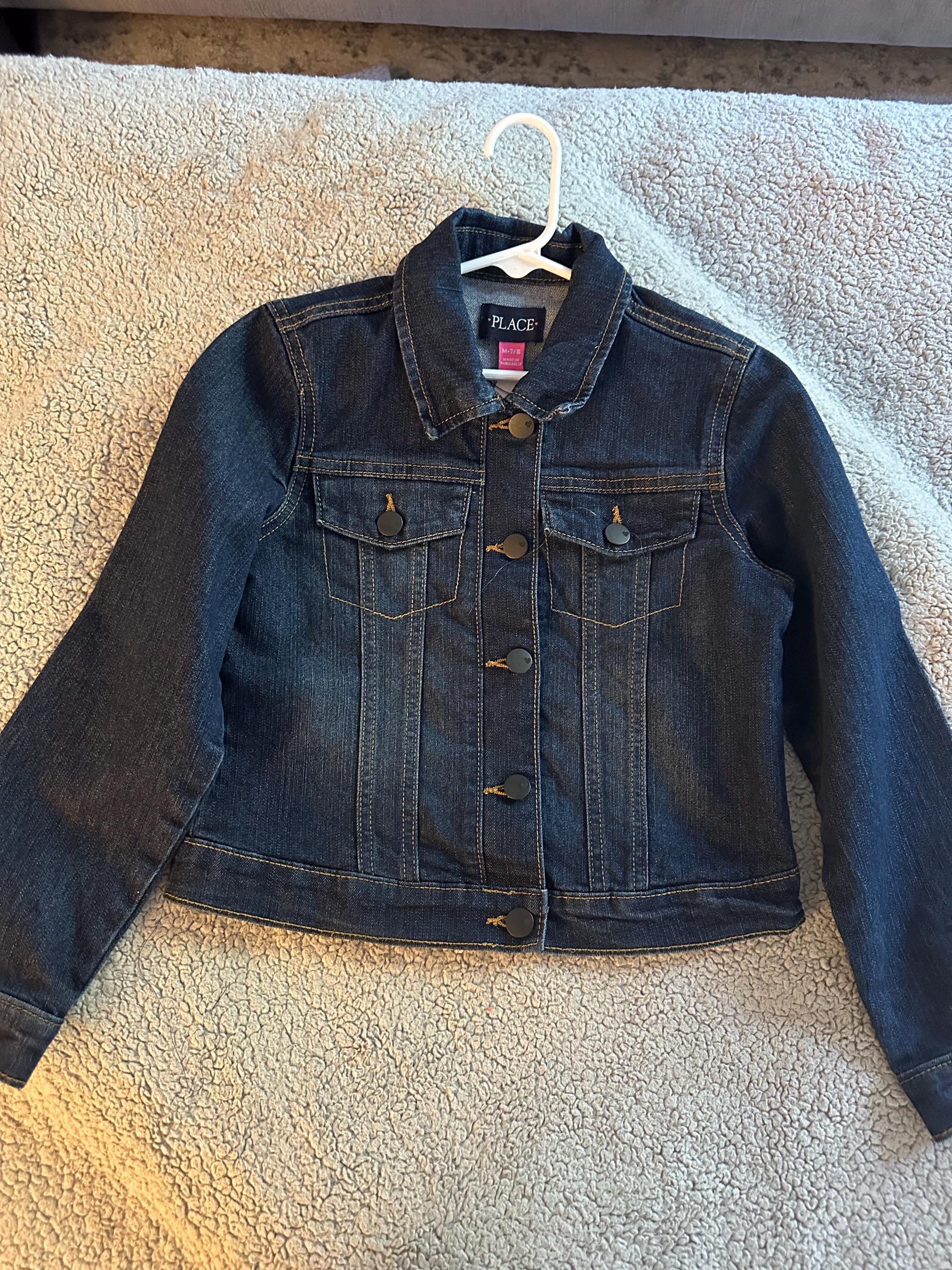 Minecraft Inspired Denim Jacket | Boys Gamer Jacket | Upcycled Kids Jean Jacket | Gaming Jacket for Kids | Size 7/8 | Handmade Clothing