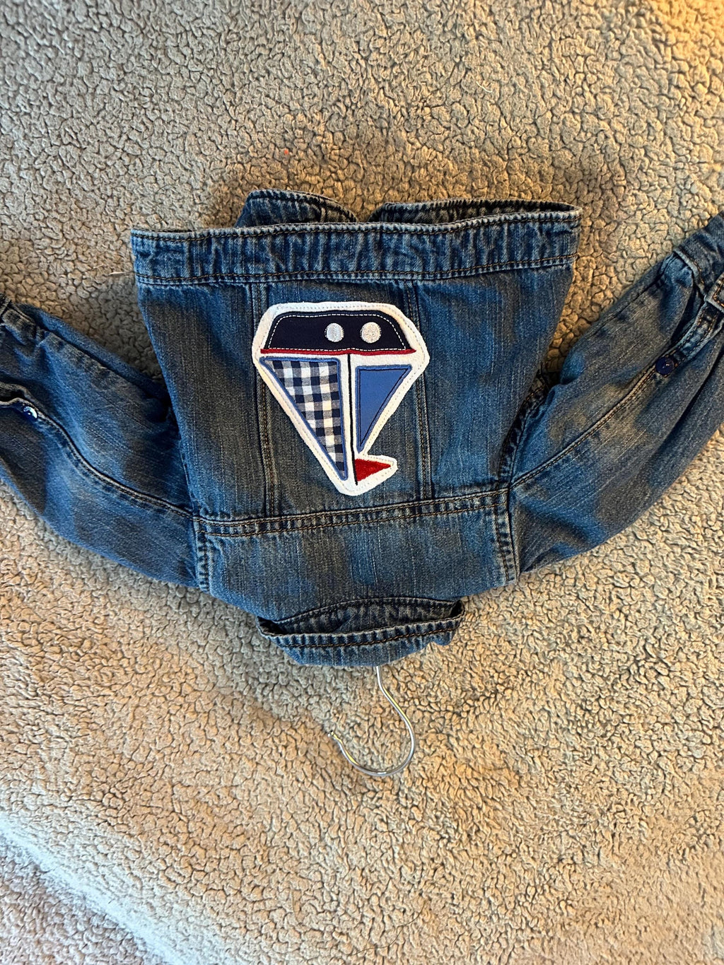Baby Denim Jacket Sailboat 0-6M Nautical Infant Jean Jacket Gift
