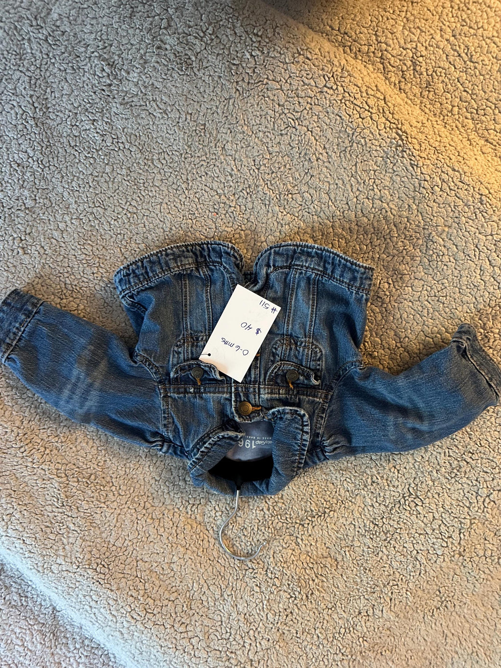 Baby Denim Jacket Sailboat 0-6M Nautical Infant Jean Jacket Gift